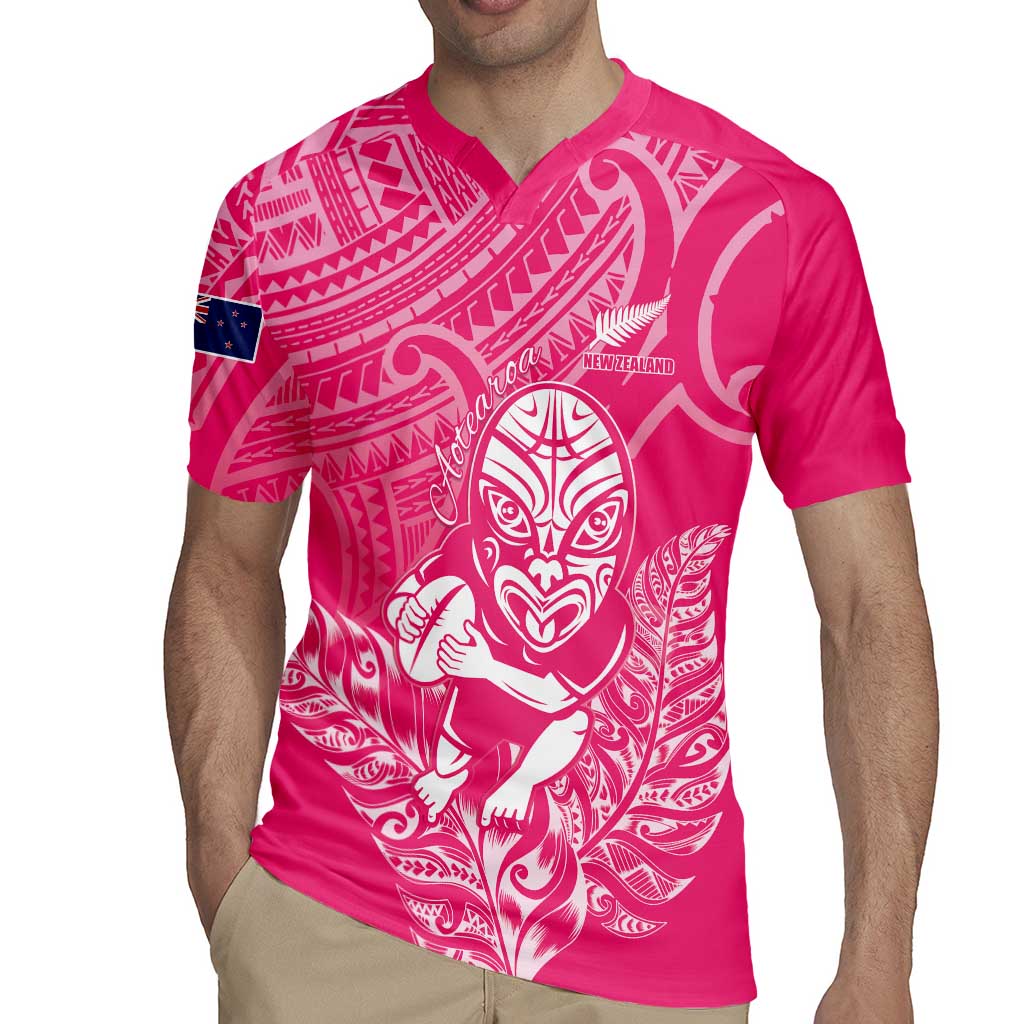 New Zealand Silver Fern Rugby Custom Rugby Jersey Maori Tiki Pink Version LT15