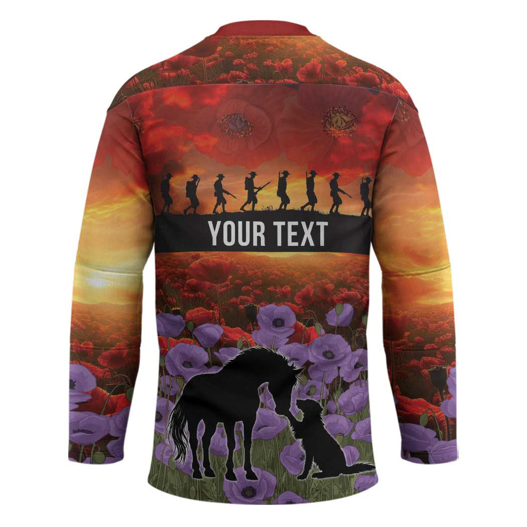 Personalised ANZAC Day Hockey Jersey Remembering the Animals of War LT19